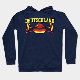 German Curling Broom ice Sports Deutschland Flag Curling Hoodie